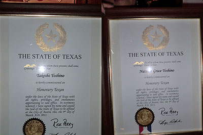 Honorary Texan Ceremony